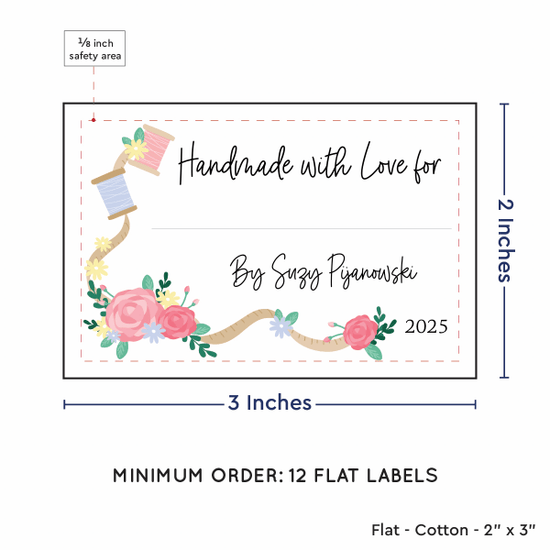 PPLR_HIDDEN_PRODUCT Thread and Flowers with Fill in Blanks (2"x3" Cotton - 12 labels/set)