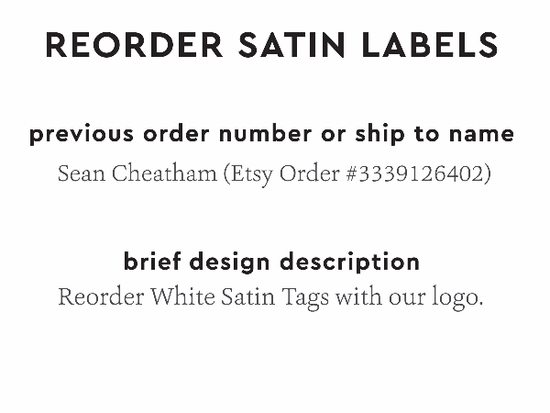 PPLR_HIDDEN_PRODUCT Reorder Previous Label Design - SATIN