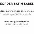 PPLR_HIDDEN_PRODUCT Reorder Previous Label Design - SATIN