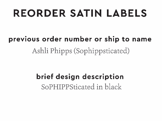 PPLR_HIDDEN_PRODUCT Reorder Previous Label Design - SATIN