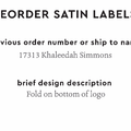 PPLR_HIDDEN_PRODUCT Reorder Previous Label Design - SATIN