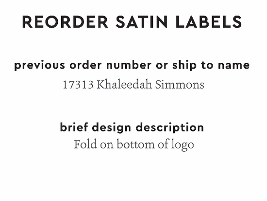 PPLR_HIDDEN_PRODUCT Reorder Previous Label Design - SATIN
