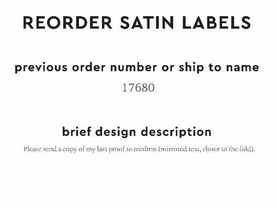 PPLR_HIDDEN_PRODUCT Reorder Previous Label Design - SATIN