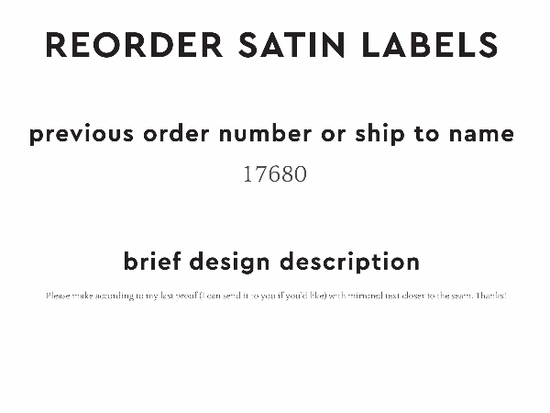 PPLR_HIDDEN_PRODUCT Reorder Previous Label Design - SATIN