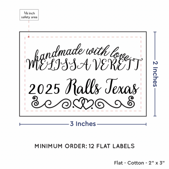 PPLR_HIDDEN_PRODUCT Double Heart Border (2"x3" Cotton - 12 labels/set)