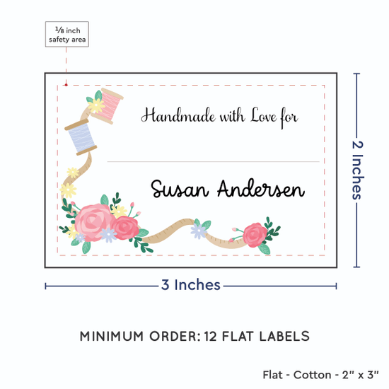 PPLR_HIDDEN_PRODUCT Thread and Flowers with Fill in Blanks (2"x3" Cotton - 12 labels/set)