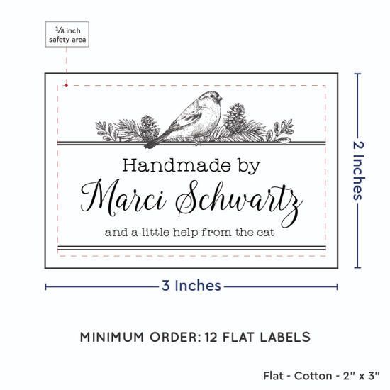 PPLR_HIDDEN_PRODUCT Winter Bird (2"x3" Cotton - 12 labels/set)