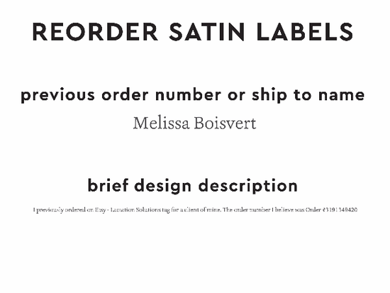 PPLR_HIDDEN_PRODUCT Reorder Previous Label Design - SATIN