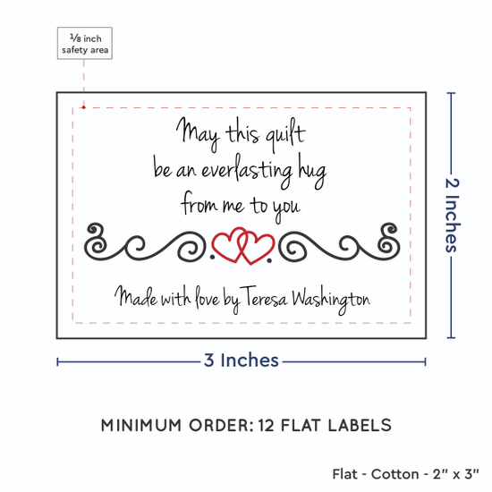 PPLR_HIDDEN_PRODUCT Double Heart Quote (2"x3" Cotton - 12 labels/set)