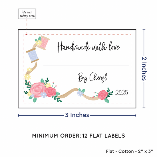 PPLR_HIDDEN_PRODUCT Thread and Flowers with Fill in Blanks (2"x3" Cotton - 12 labels/set)