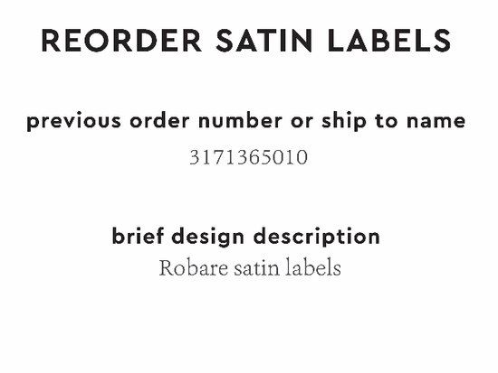 PPLR_HIDDEN_PRODUCT Reorder Previous Label Design - SATIN