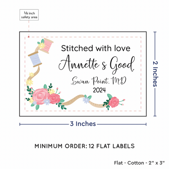 PPLR_HIDDEN_PRODUCT Thread and Flowers (2"x3" Cotton - 12 labels/set)