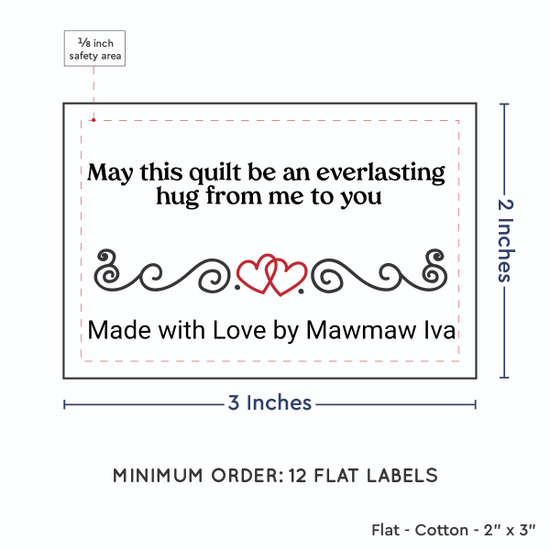 PPLR_HIDDEN_PRODUCT Double Heart Quote (2"x3" Cotton - 12 labels/set)