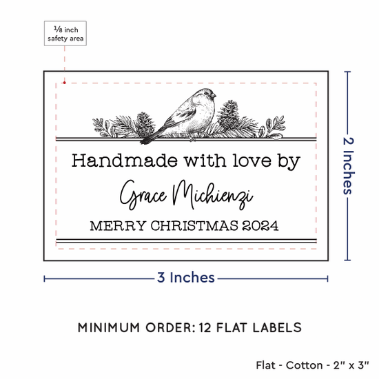 PPLR_HIDDEN_PRODUCT Winter Bird (2"x3" Cotton - 12 labels/set)