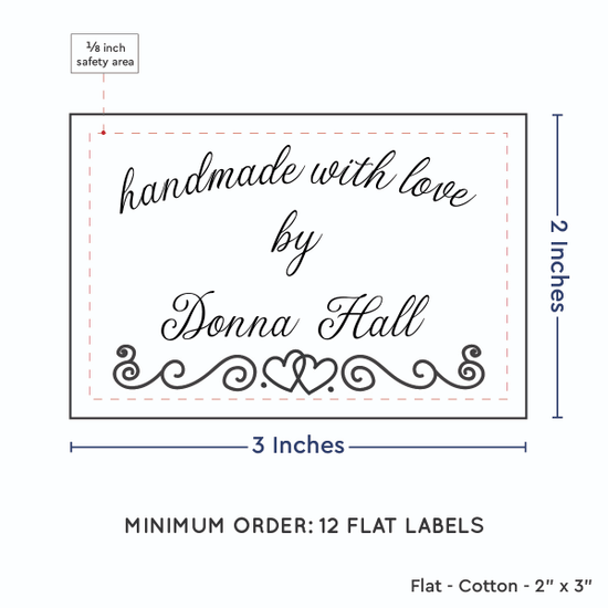 PPLR_HIDDEN_PRODUCT Double Heart Border (2"x3" Cotton - 12 labels/set)