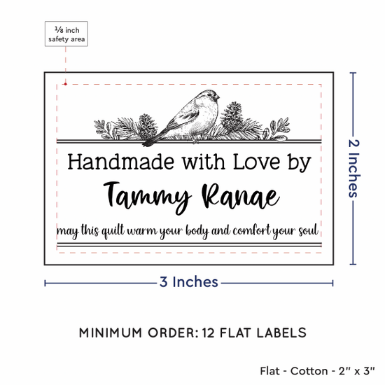 PPLR_HIDDEN_PRODUCT Winter Bird (2"x3" Cotton - 12 labels/set)