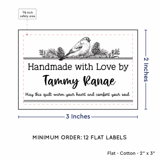 PPLR_HIDDEN_PRODUCT Winter Bird (2"x3" Cotton - 12 labels/set)