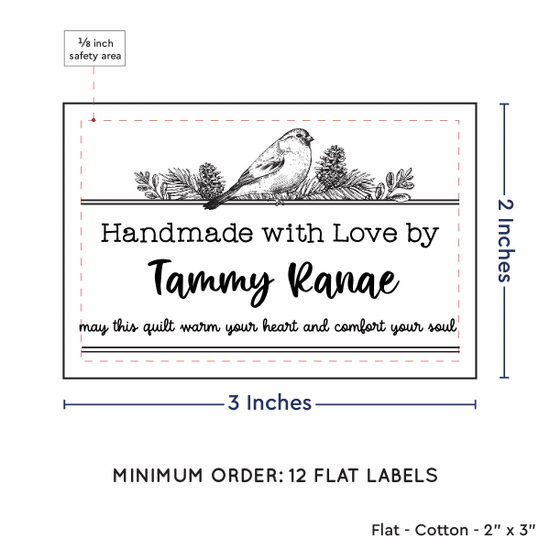 PPLR_HIDDEN_PRODUCT Winter Bird (2"x3" Cotton - 12 labels/set)