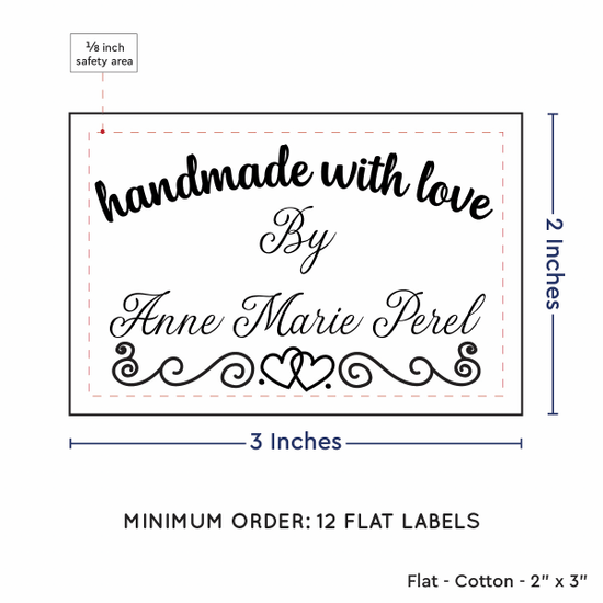 PPLR_HIDDEN_PRODUCT Double Heart Border (2"x3" Cotton - 12 labels/set)