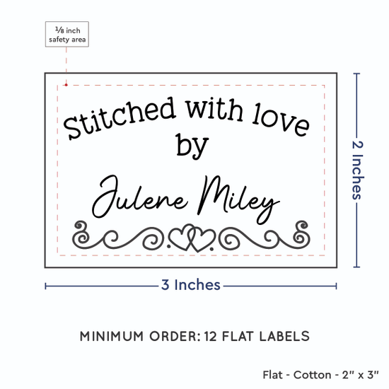 PPLR_HIDDEN_PRODUCT Double Heart Border (2"x3" Cotton - 12 labels/set)