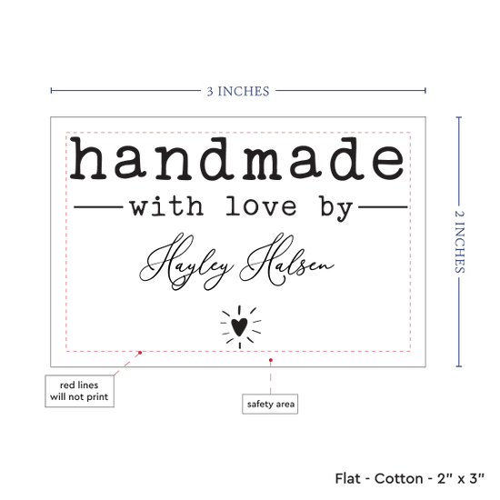 PPLR_HIDDEN_PRODUCT Modern Blanket Label with Heart (2"x3"-Cotton)