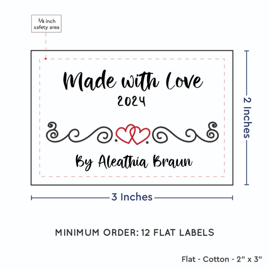 PPLR_HIDDEN_PRODUCT Double Heart Quote (2"x3" Cotton - 12 labels/set)