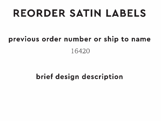 PPLR_HIDDEN_PRODUCT Reorder Previous Label Design - SATIN