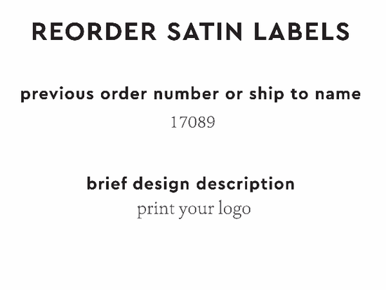 PPLR_HIDDEN_PRODUCT Reorder Previous Label Design - SATIN