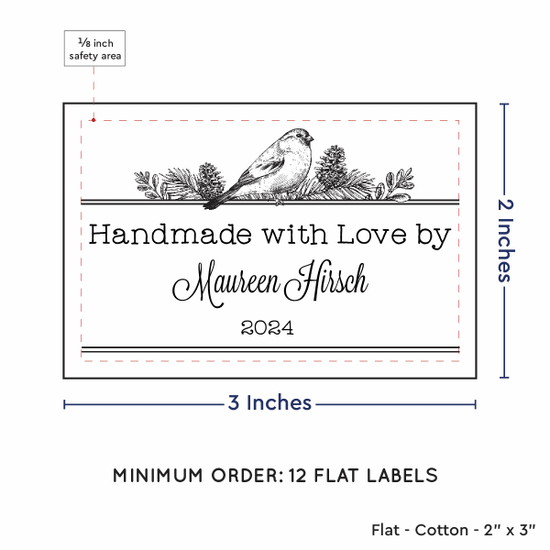 PPLR_HIDDEN_PRODUCT Winter Bird (2"x3" Cotton - 12 labels/set)