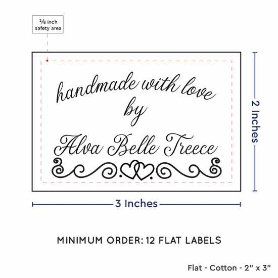 PPLR_HIDDEN_PRODUCT Double Heart Border (2"x3" Cotton - 12 labels/set)