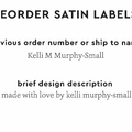 PPLR_HIDDEN_PRODUCT Reorder Previous Label Design - SATIN