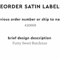 PPLR_HIDDEN_PRODUCT Reorder Previous Label Design - SATIN