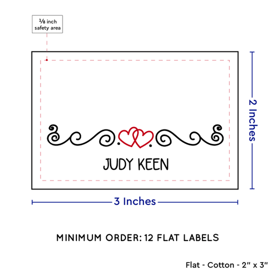 PPLR_HIDDEN_PRODUCT Double Heart Quote (2"x3" Cotton - 12 labels/set)