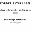 PPLR_HIDDEN_PRODUCT Reorder Previous Label Design - SATIN