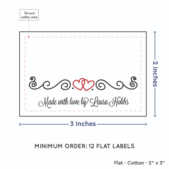 PPLR_HIDDEN_PRODUCT Double Heart Quote (2"x3" Cotton - 12 labels/set)