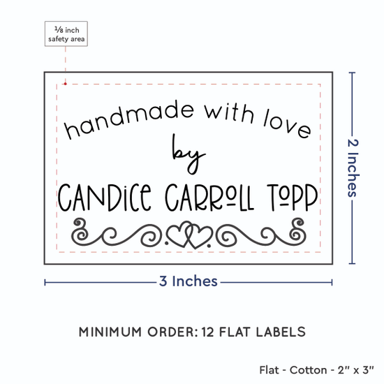 PPLR_HIDDEN_PRODUCT Double Heart Border (2"x3" Cotton - 12 labels/set)