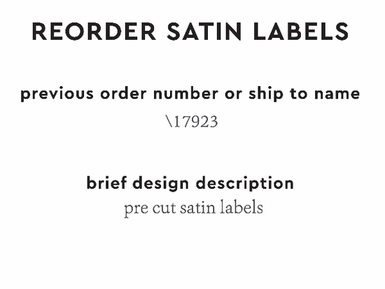 PPLR_HIDDEN_PRODUCT Reorder Previous Label Design - SATIN