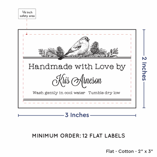PPLR_HIDDEN_PRODUCT Winter Bird (2"x3" Cotton - 12 labels/set)