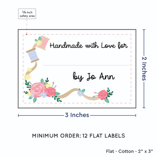PPLR_HIDDEN_PRODUCT Thread and Flowers with Fill in Blanks (2"x3" Cotton - 12 labels/set)