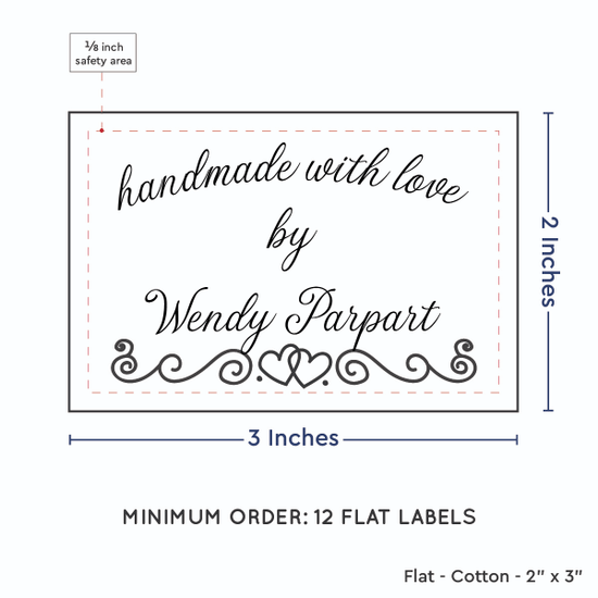PPLR_HIDDEN_PRODUCT Double Heart Border (2"x3" Cotton - 12 labels/set)