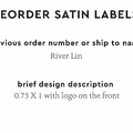PPLR_HIDDEN_PRODUCT Reorder Previous Label Design - SATIN