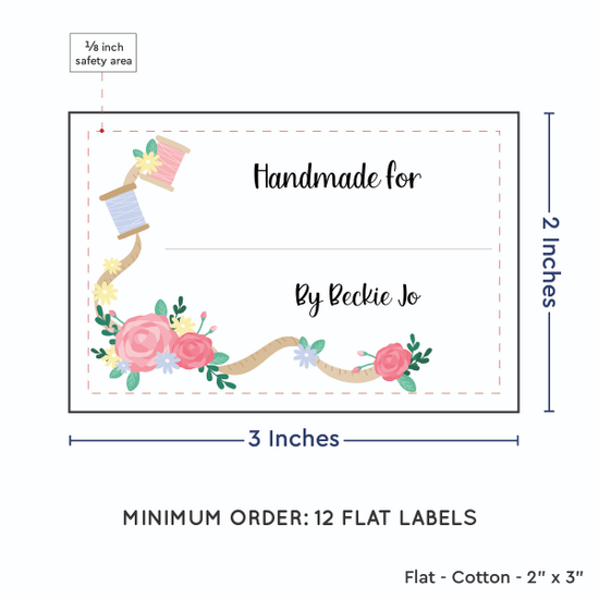 PPLR_HIDDEN_PRODUCT Thread and Flowers with Fill in Blanks (2"x3" Cotton - 12 labels/set)