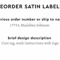 PPLR_HIDDEN_PRODUCT Reorder Previous Label Design - SATIN