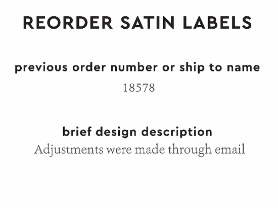 PPLR_HIDDEN_PRODUCT Reorder Previous Label Design - SATIN