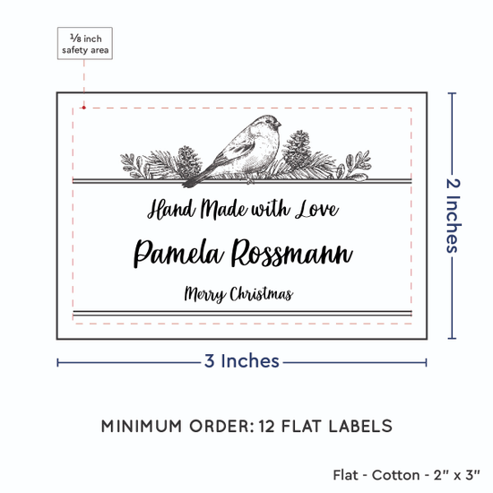 PPLR_HIDDEN_PRODUCT Winter Bird (2"x3" Cotton - 12 labels/set)