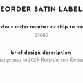 PPLR_HIDDEN_PRODUCT Reorder Previous Label Design - SATIN