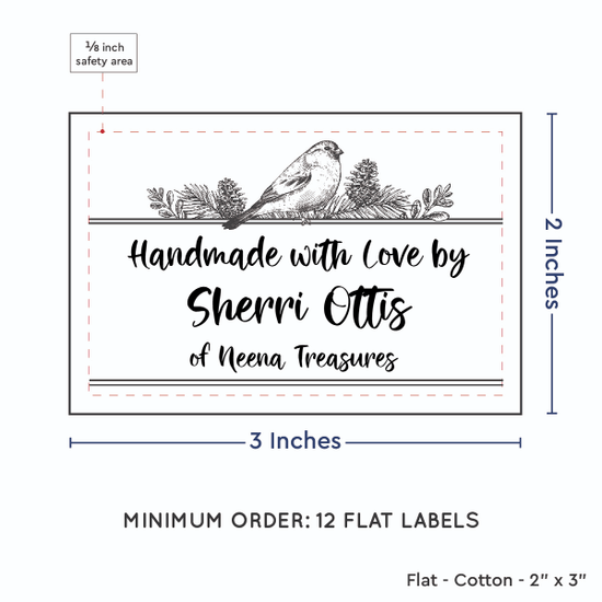 PPLR_HIDDEN_PRODUCT Winter Bird (2"x3" Cotton - 12 labels/set)