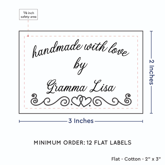 PPLR_HIDDEN_PRODUCT Double Heart Border (2"x3" Cotton - 12 labels/set)