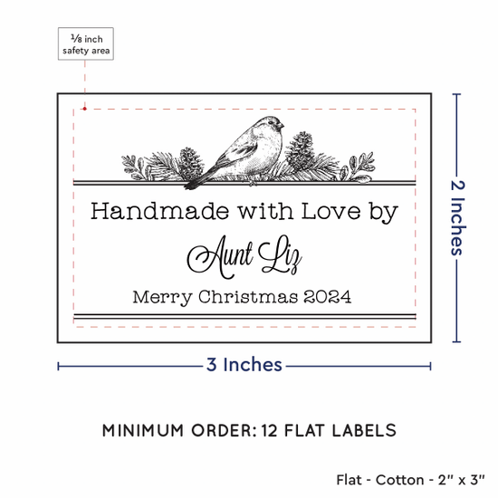 PPLR_HIDDEN_PRODUCT Winter Bird (2"x3" Cotton - 12 labels/set)