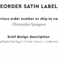PPLR_HIDDEN_PRODUCT Reorder Previous Label Design - SATIN